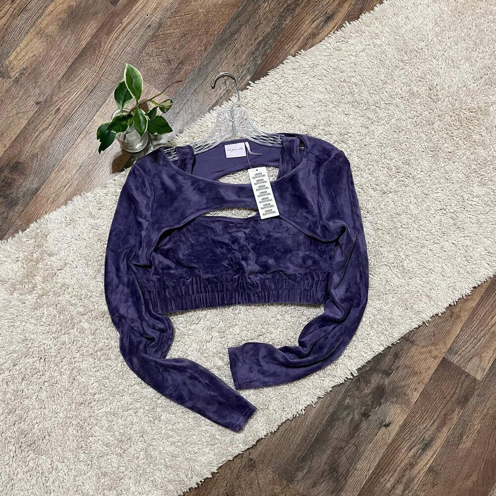 Urban Outfitters Out From Under Large Purple Velour Aria Tank Top Shrug Set NWT - Picture 3 of 6